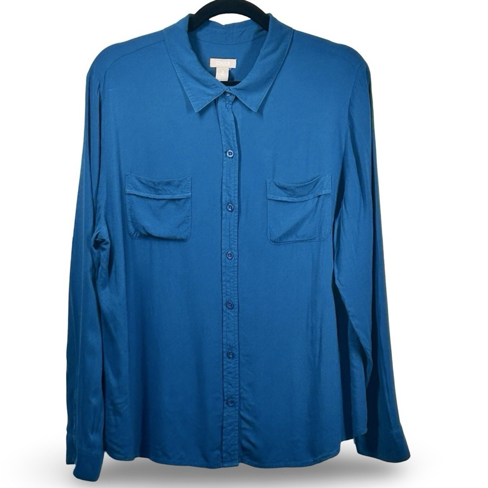 Chico's‎ Button Up Long Sleeve Blouse Size 3 US Size 16/XL Casual Lightweight